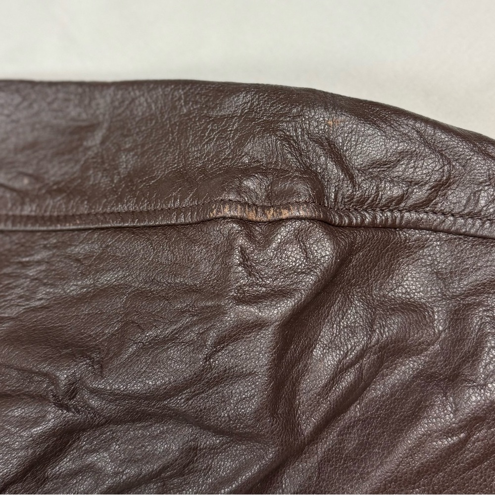 Vtg Vietnam War US Navy Leather G-1 Bomber Jacket Sz 38 Shearling Collar 50s 60s - Picture 14 of 16